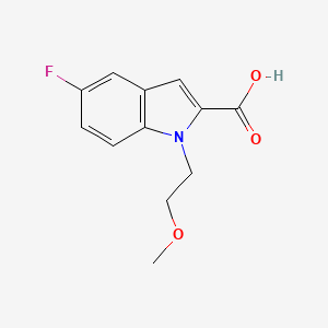 molecular formula C12H12FNO3 B8130035 5-Fluoro-1-(2-methoxyethyl)-1H-indole-2-carboxylic acid 
