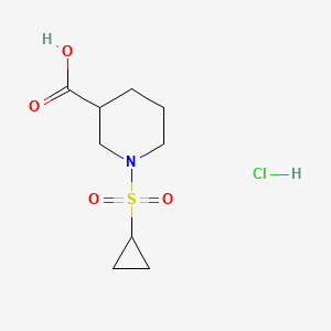 molecular formula C9H16ClNO4S B8130044 1-(Cyclopropylsulfonyl)piperidine-3-carboxylic acid hydrochloride 