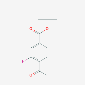 molecular formula C13H15FO3 B8130068 tert-Butyl 4-acetyl-3-fluorobenzoate 
