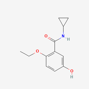 molecular formula C12H15NO3 B8130078 N-Cyclopropyl-2-ethoxy-5-hydroxybenzamide 