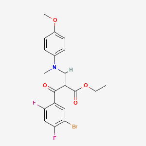 molecular formula C20H18BrF2NO4 B8130079 Ethyl 2-(5-bromo-2,4-difluorobenzoyl)-3-((4-methoxyphenyl)(methyl)amino)acrylate 