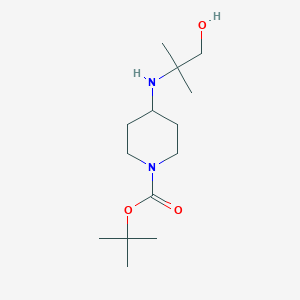 molecular formula C14H28N2O3 B8130094 tert-Butyl 4-((1-hydroxy-2-methylpropan-2-yl)amino)piperidine-1-carboxylate 