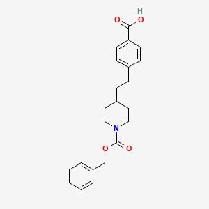 molecular formula C22H25NO4 B8130133 4-(2-(1-((Benzyloxy)carbonyl)piperidin-4-yl)ethyl)benzoic acid 