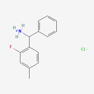 molecular formula C14H15ClFN B8130202 [(2-Fluoro-4-methylphenyl)-phenylmethyl]azanium;chloride 