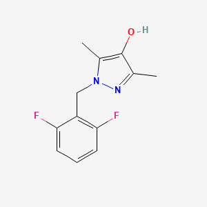 molecular formula C12H12F2N2O B8130220 1-(2,6-Difluorobenzyl)-3,5-dimethyl-1H-pyrazol-4-ol 