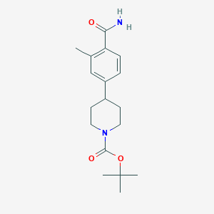 molecular formula C18H26N2O3 B8130221 tert-Butyl 4-(4-carbamoyl-3-methylphenyl)piperidine-1-carboxylate 