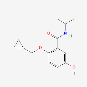 molecular formula C14H19NO3 B8130234 2-Cyclopropylmethoxy-5-hydroxy-N-isopropylbenzamide 