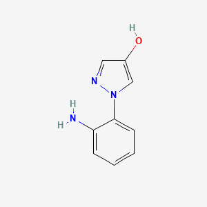 molecular formula C9H9N3O B8130247 1-(2-Aminophenyl)-1H-pyrazol-4-ol 