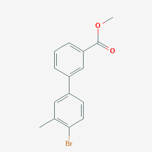 molecular formula C15H13BrO2 B8130256 4'-Bromo-3'-methylbiphenyl-3-carboxylic acid methyl ester 