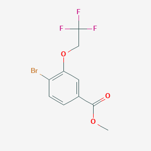 molecular formula C10H8BrF3O3 B8130286 4-Bromo-3-(2,2,2-trifluoro-ethoxy)-benzoic acid methyl ester 