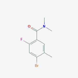 molecular formula C10H11BrFNO B8130290 4-Bromo-2-fluoro-5,N,N-trimethylbenzamide 
