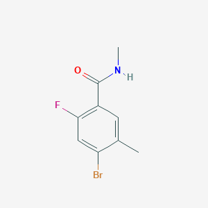 molecular formula C9H9BrFNO B8130317 4-Bromo-2-fluoro-5,N-dimethylbenzamide 