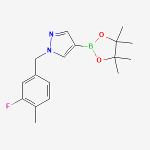 molecular formula C17H22BFN2O2 B8130328 1-(3-Fluoro-4-methyl-benzyl)-4-(4,4,5,5-tetramethyl-[1,3,2]dioxaborolan-2-yl)-1H-pyrazole 