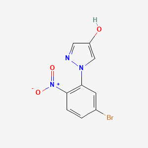 molecular formula C9H6BrN3O3 B8130334 1-(5-Bromo-2-nitrophenyl)-1H-pyrazol-4-ol 