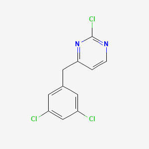 molecular formula C11H7Cl3N2 B8130337 2-Chloro-4-(3,5-dichlorobenzyl)pyrimidine 