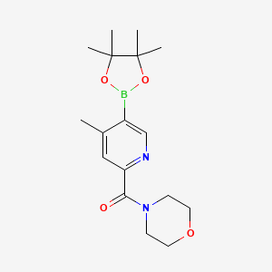 molecular formula C17H25BN2O4 B8130341 [4-Methyl-5-(4,4,5,5-tetramethyl-[1,3,2]dioxaborolan-2-yl)-pyridin-2-yl]-morpholin-4-yl-methanone 