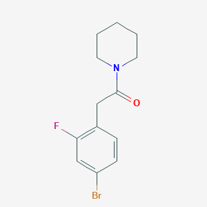 molecular formula C13H15BrFNO B8130344 2-(4-Bromo-2-fluorophenyl)-1-piperidin-1-yl-ethanone 