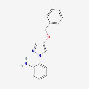 molecular formula C16H15N3O B8130366 2-(4-Benzyloxypyrazol-1-yl)-phenylamine 