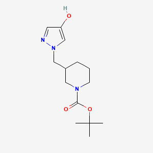 molecular formula C14H23N3O3 B8130394 tert-Butyl 3-((4-hydroxy-1H-pyrazol-1-yl)methyl)piperidine-1-carboxylate 