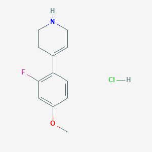 molecular formula C12H15ClFNO B8130401 4-(2-Fluoro-4-methoxyphenyl)-1,2,3,6-tetrahydropyridine hydrochloride 