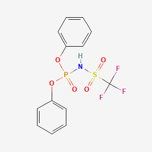 molecular formula C13H11F3NO5PS B8130409 Diphenyl ((trifluoromethyl)sulfonyl)phosphoramidate 