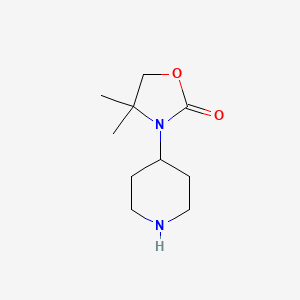 molecular formula C10H18N2O2 B8130422 4,4-Dimethyl-3-(piperidin-4-yl)oxazolidin-2-one 