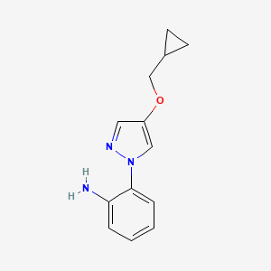 molecular formula C13H15N3O B8130435 2-(4-Cyclopropylmethoxy-yrazol-1-yl)-phenylamine 