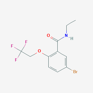 molecular formula C11H11BrF3NO2 B8130438 5-Bromo-N-ethyl-2-(2,2,2-trifluoroethoxy)benzamide 