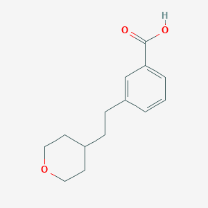 molecular formula C14H18O3 B8130471 3-[2-(Tetrahydropyran-4-yl)-ethyl]-benzoic acid 