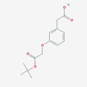 molecular formula C14H18O5 B8130531 (3-tert-Butoxycarbonylmethoxyphenyl)-acetic acid 