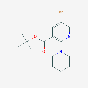 molecular formula C15H21BrN2O2 B8130548 5'-Bromo-3,4,5,6-tetrahydro-2H-[1,2']bipyridinyl-3'-carboxylic acid tert-butyl ester 