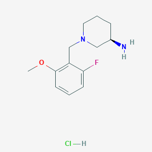 molecular formula C13H20ClFN2O B8130564 (R)-1-(2-Fluoro-6-methoxybenzyl)piperidin-3-amine hydrochloride 