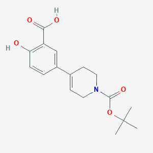 molecular formula C17H21NO5 B8130567 4-(3-Carboxy-4-hydroxyphenyl)-3,6-dihydro-2H-pyridine-1-carboxylic acid tert-butyl ester 