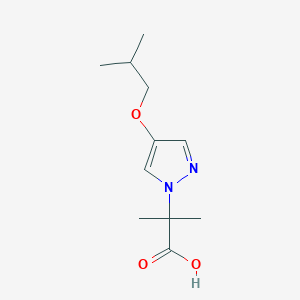 molecular formula C11H18N2O3 B8130579 2-(4-Isobutoxypyrazol-1-yl)-2-methylpropionic acid 