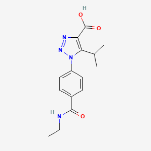 molecular formula C15H18N4O3 B8130623 1-{4-[(ethylamino)carbonyl]phenyl}-5-isopropyl-1H-1,2,3-triazole-4-carboxylic acid 