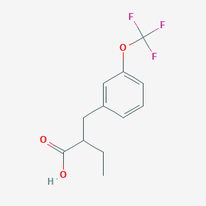 molecular formula C12H13F3O3 B8130634 2-(3-Trifluoromethoxybenzyl)-butyric acid 
