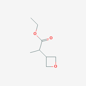 molecular formula C8H14O3 B8130640 Ethyl 2-(oxetan-3-yl)propanoate 