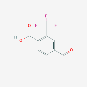 molecular formula C10H7F3O3 B8130677 4-Acetyl-2-trifluoromethylbenzoic acid 