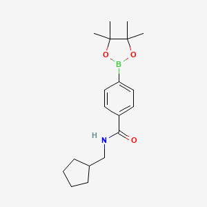 molecular formula C19H28BNO3 B8130680 N-Cyclopentylmethyl-4-(4,4,5,5-tetramethyl-[1,3,2]dioxaborolan-2-yl)-benzamide 