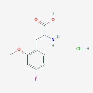 molecular formula C10H13ClFNO3 B8130693 2-Amino-3-(4-fluoro-2-methoxyphenyl)propanoic acid hydrochloride 