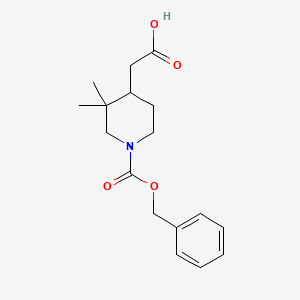 4-Carboxymethyl-3,3-dimethyl-piperidine-1-carboxylic acid benzyl ester