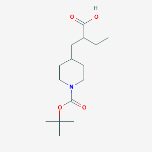 molecular formula C15H27NO4 B8130783 4-(2-Carboxybutyl)-piperidine-1-carboxylic acid tert-butyl ester 
