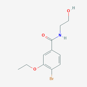 molecular formula C11H14BrNO3 B8130792 4-bromo-3-ethoxy-N-(2-hydroxyethyl)benzamide 