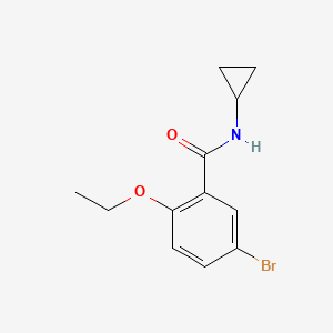 molecular formula C12H14BrNO2 B8130800 5-Bromo-N-cyclopropyl-2-ethoxybenzamide 
