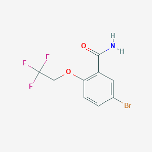 molecular formula C9H7BrF3NO2 B8130822 5-Bromo-2-(2,2,2-trifluoroethoxy)benzamide 