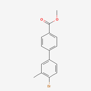 molecular formula C15H13BrO2 B8130825 4'-Bromo-3'-methylbiphenyl-4-carboxylic acid methyl ester 