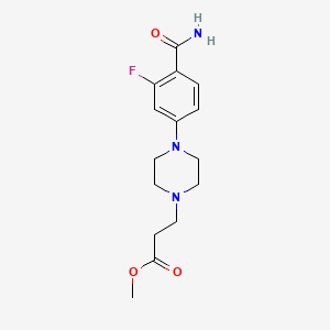 molecular formula C15H20FN3O3 B8130832 Methyl 3-(4-(4-carbamoyl-3-fluorophenyl)piperazin-1-yl)propanoate 