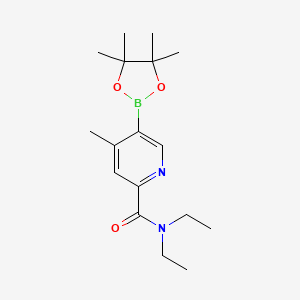 molecular formula C17H27BN2O3 B8130856 4-Methyl-5-(4,4,5,5-tetramethyl-[1,3,2]dioxaborolan-2-yl)-pyridine-2-carboxylic acid diethylamide 