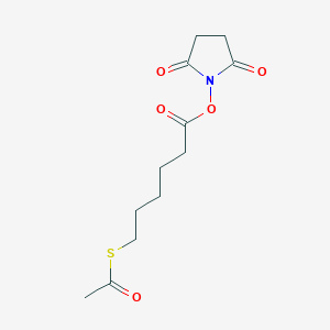 molecular formula C12H17NO5S B8130857 Hexanoic acid, 6-(acetylthio)-, 2,5-dioxo-1-pyrrolidinyl ester 