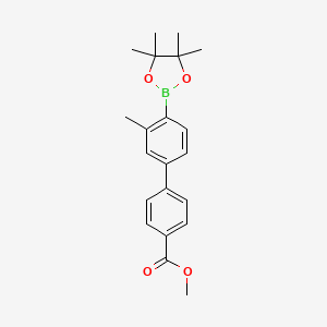 molecular formula C21H25BO4 B8130875 3'-Methyl-4'-(4,4,5,5-tetramethyl-[1,3,2]dioxaborolan-2-yl)-biphenyl-4-carboxylic acid methyl ester 